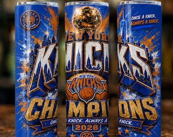 Knicks Tumbler Wrap, Knicks Champions 2026 20oz Tumbler Design, New York Team Fan Alleen digitale download, Sublimatie Wraps, Basketbal, basketbal png