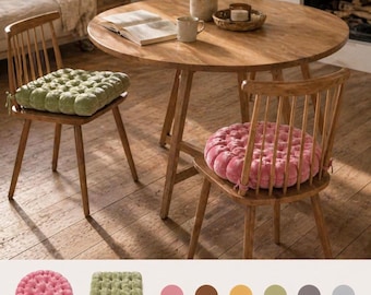 Thick Padded Seat Cushion, Plush Dining Chair Pad, Floor Pillow, Round Square