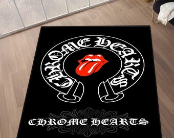 Chrome Rug, Cross Rug, Carpet Chrome, Living room, black Chrome rug, Personalized, Machine Washable, Soft