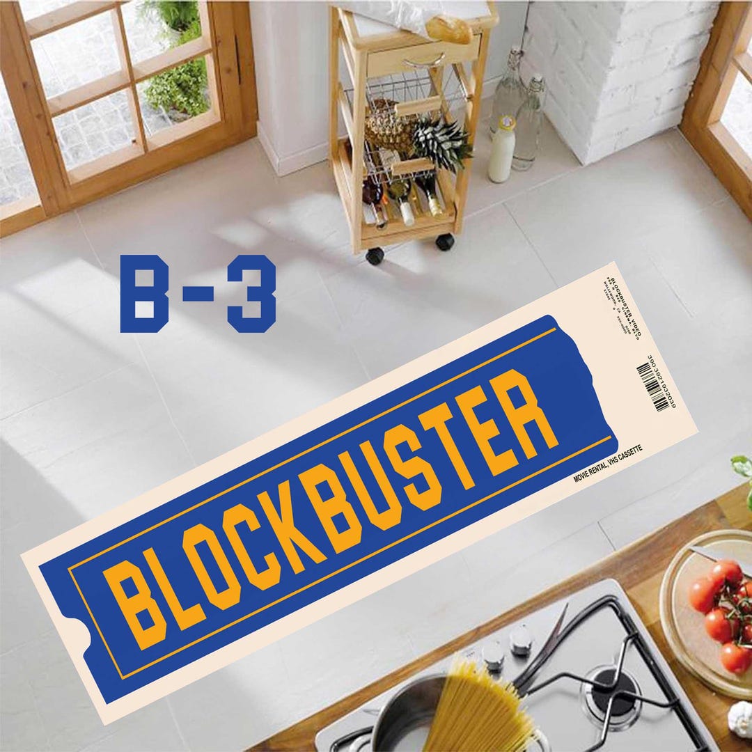 Blockbuster Runner Rug: Retro 90s Nostalgia Home Theater Decor, Kitchen ...