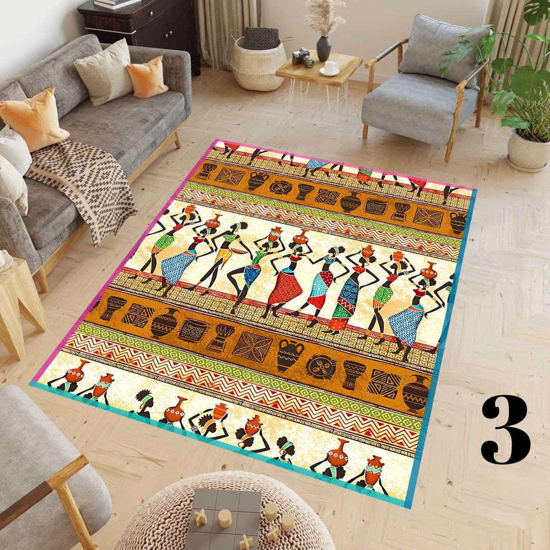 African Womans Area Rug, African Print, Afrocentric-non-slip,machine ...