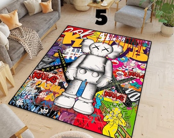 Bearbrick Rug, Hypebeast Decor, Machine Washable