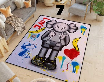 Hypebeast Rug, Hype Beast , Bearbrick rug, Hypebeast Wall Art rug, Hypebeast decor, Hypebeast carpet, Tepic,Personalized,Machine Washable