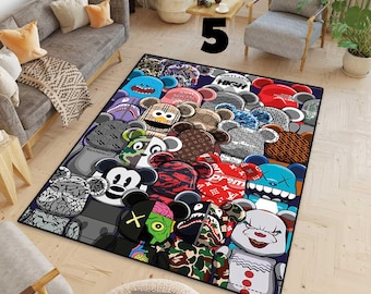 Hypebeast Rug, Hype Beast , Bearbrick rug, Living room, Hypebeast family,Hypebeast carpet, Tepic hype,Personalized,Machine Washable,Soft rug