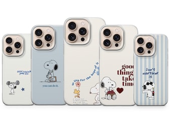 Snoopy Phone Case Motivation Cover for iPhone 17 Pro Max, 16e, 15, 14, 13 & Samsung S25 Ultra, S24 FE, A56, Pixel 10 XL, 9a, 8, 7