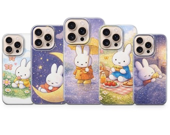 Miffy Phone Case Nijntje Cover for iPhone 17 Pro Max, 16e, 15, 14, 13 & Samsung S25 Ultra, S24 FE, A56, Pixel 10 XL, 9a,8,7