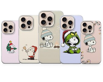 Snoopy Phone Case Christmas Cover for iPhone 17 Pro Max, 16e, 15, 14, 13 & Samsung S25 Ultra, S24 FE, A56, Pixel 10 XL,9a,8,7