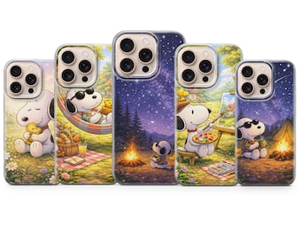 Snoopy Phone Case Peanuts Cover for iPhone 17 Pro Max, 16e, 15, 14, 13 & Samsung S25 Ultra, S24 FE, A56, Pixel 10 XL, 9a,8,7