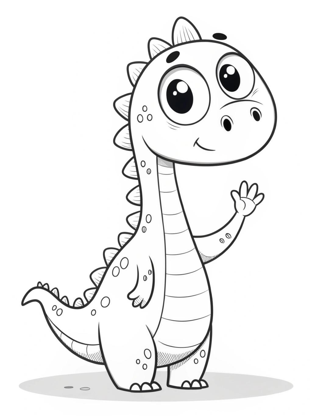 50 Kawaii Dinosaur Coloring Pages for Toddlers, Cute Dinosaurs With ...