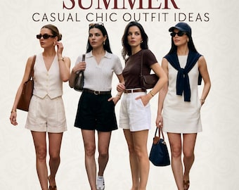 Casual Summer Outfits, Casual Summer Outfits Women, Casual Chic Summer Look — Old Money Capsule Wardrobe PDF 222 Elegant Looks 28 Pieces