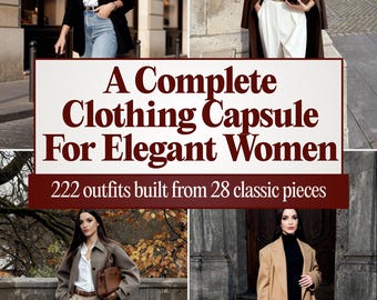 Armario Cápsula de Ropa para Mujer (28 Piezas + 222 Ideas de Outfits) PDF