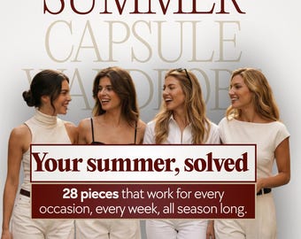 Prendas básicas de verano, Prendas básicas para mujer, Guía de prendas básicas de verano — Colección cápsula Old Money en PDF: 222 looks elegantes con 28 prendas.