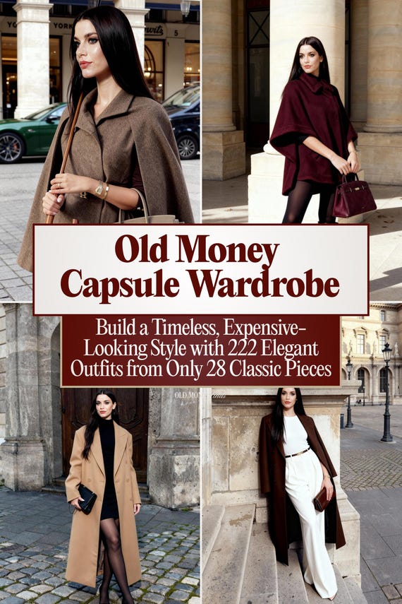 Old Money Capsule Wardrobe Guide - 222 Elegant Outfits from 28 Pieces PDF