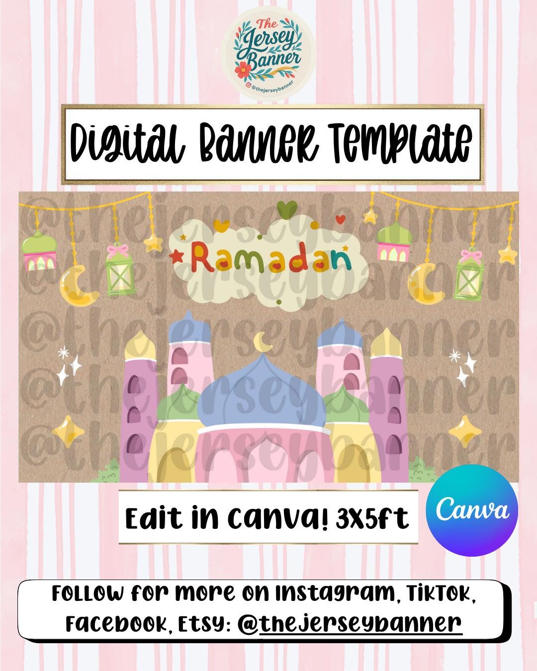 Ramadan Mosque Masjid | Kids Colorful Banner Template | 35x60" Canva ...