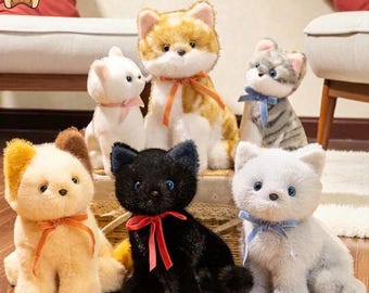 Realistic Fluffy Kitten Plush Toy - Choose Your Cat (Black, White, Ginger)