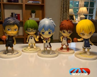 Set of 5 Chibi Kuroko no Basket Figures (10cm) - Kuroko, Kagami, Aomine, Midorima, and Kise - Collectible Anime Action Figures