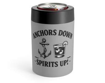 Anchors Down Spirits Up Can Holder | Nautical Anchor & Drink Cooler