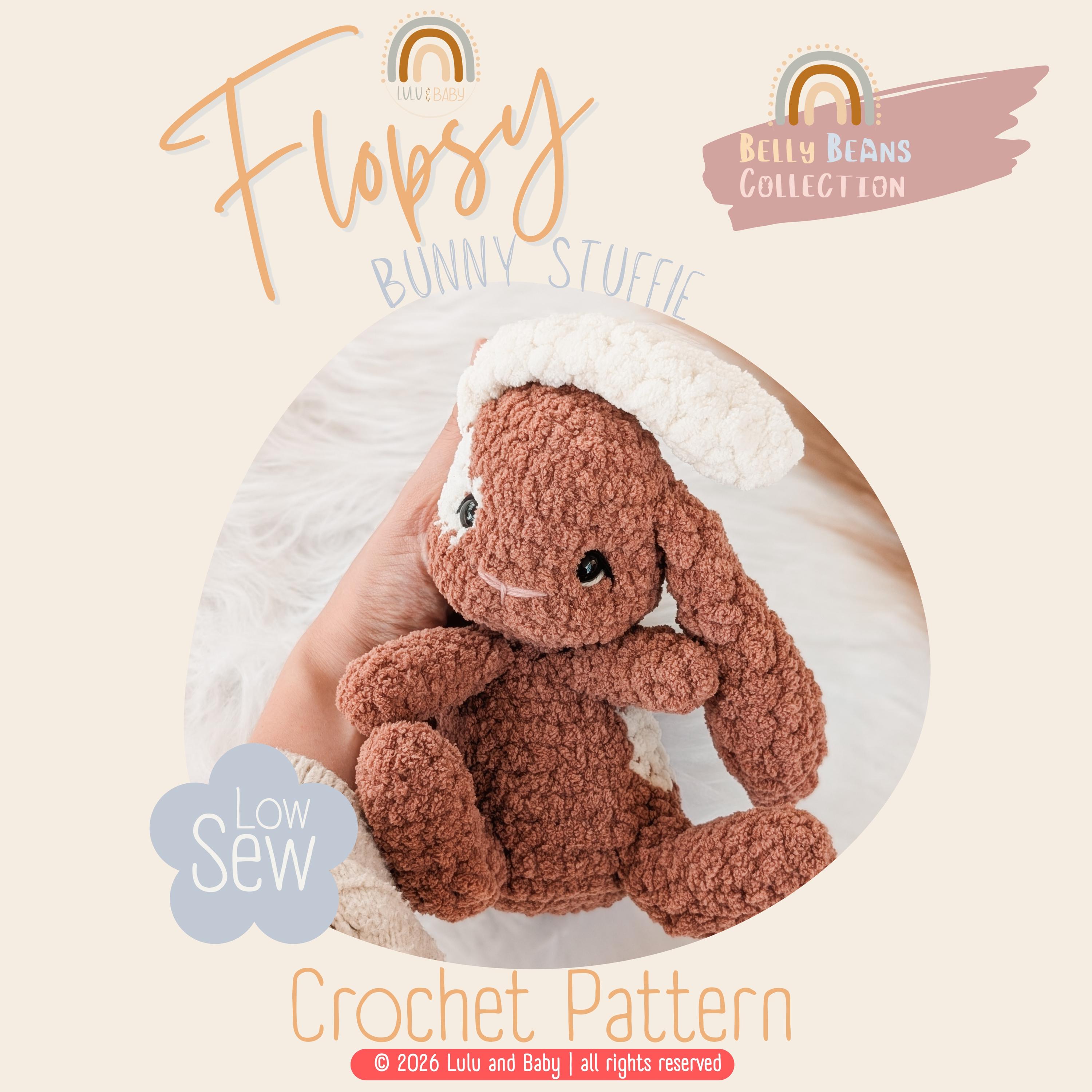 Flopsy Bunny Stuffie Crochet Pattern | Weighted Bunny Stuffie Pattern ...