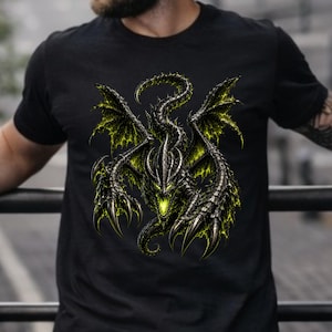 Void Dragon | Dark Fantasy Dragon T-Shirt | VOIDFORGE Cinematic Warform Art | Bella + Canvas 3001