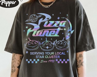 Komfort Farben Pizza Planet Toy Story Shirt, Disney Aliens Sweatshirt, Pizza Planet T-Shirt, Toy Story Familie Shirts, lustiges Disney Pizza Shirt