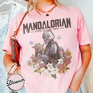 Mandalorian Grogu-tröja, Bab Yoda Comfort Colors-tröja, Star Wars This Is The Way-tröja, Disneyland-familjeresa-tröja, fars dag-present-tröja bild 12