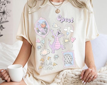 Retro Figment Journey Png, Into Imagination One Little Spark Floral Png, Disney Epcot Purple Dragon Png, Disney Outfit Png, Family Trip Png