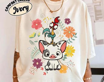 Pua floreale e Hei Hei Png, Disney Moana stile anni '70 Pua floreale e Hei Hei, Walt Disney World, Amici Disney, Download digitale