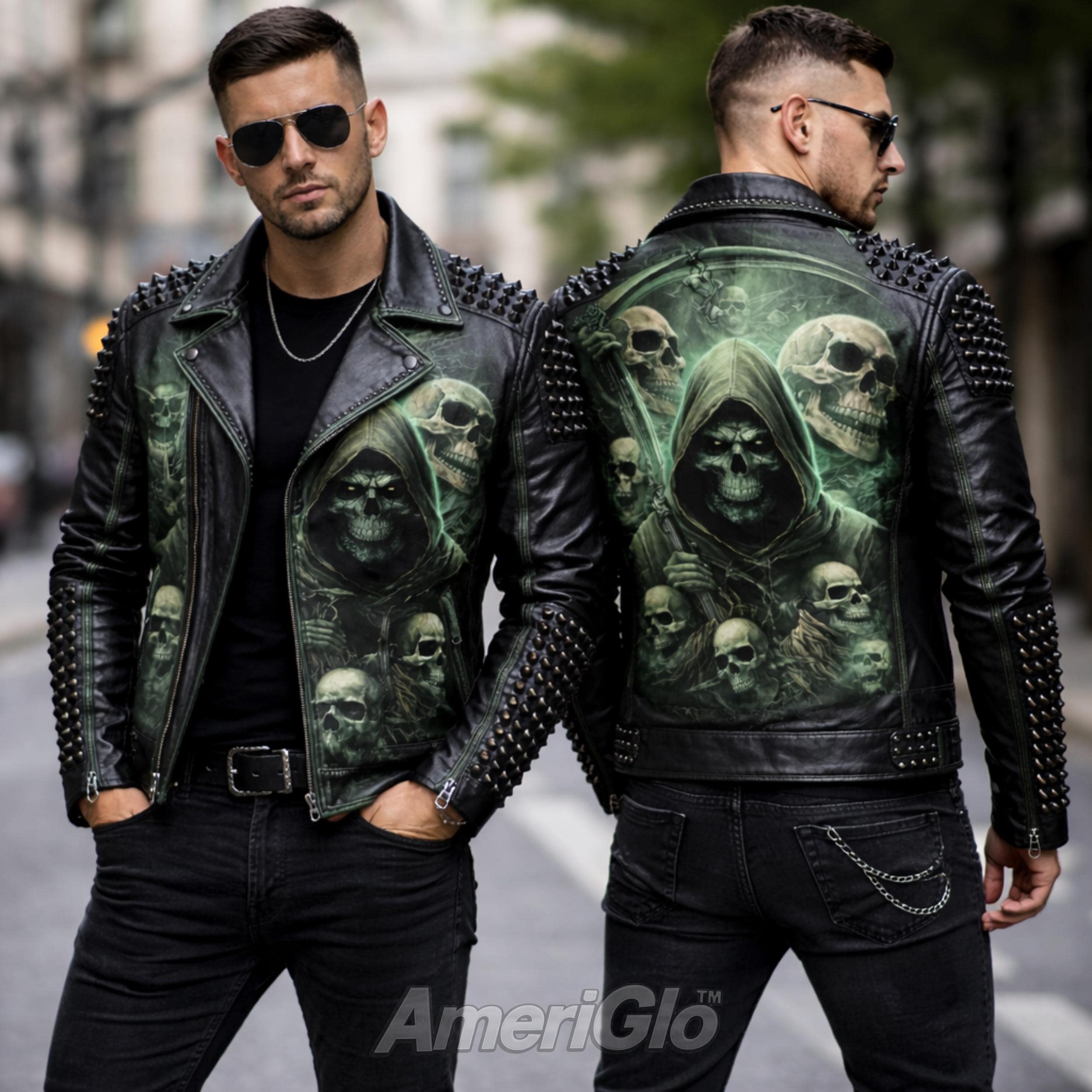 Punk Leather Jacket - Etsy Canada