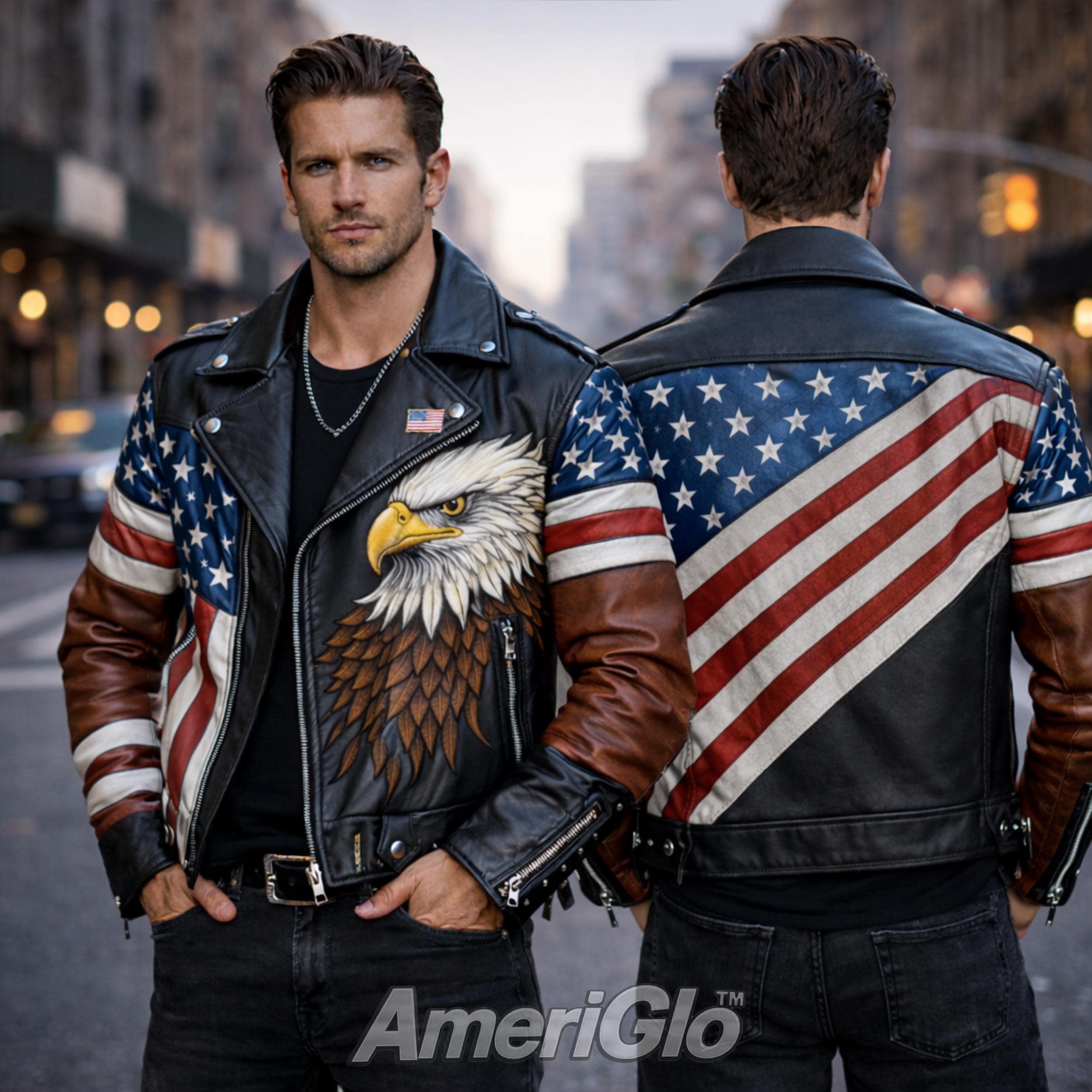 American Eagle レザージャケット XL American Eagle Leather Jacket - Etsy