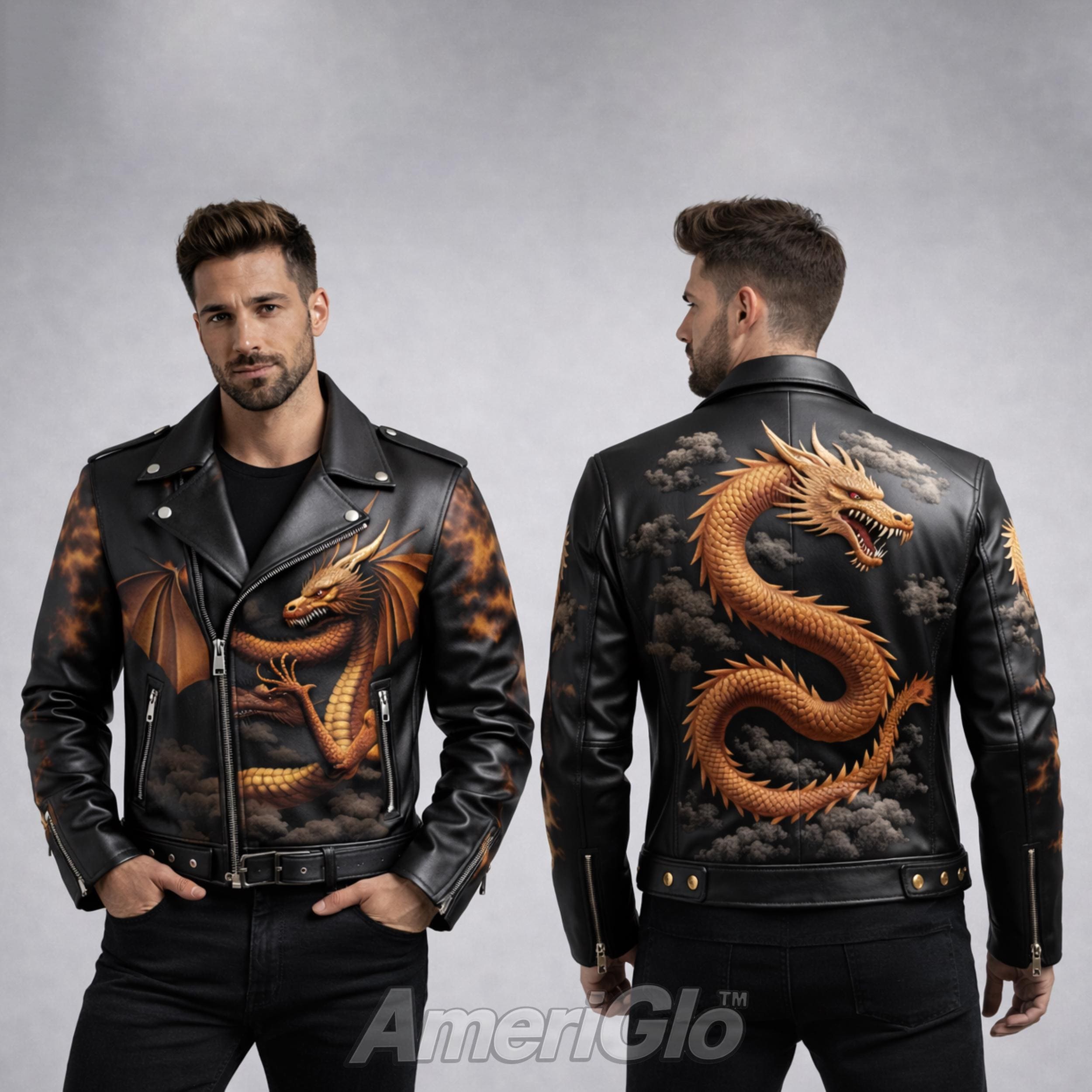 Dragon Leather Motorcycle Jacket - Etsy