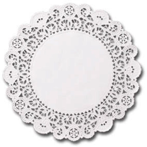 English Paper Doilies- 50 doilies- 4 inch, white, lacy