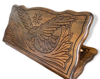 Wooden Backgammon Set “Eagle” – Armenian Nardi, Handmade & Personalized