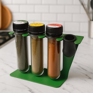 Suporte OCNI (compatível) – Porta-temperos de parede com 3 tubos + apontador de lápis – Aço revestido a pó