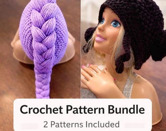 Pacchetto di modelli per berretto all'uncinetto K-pop Demon Hunters, Rumi, Zoey, cappello da cosplay, bambino PDF