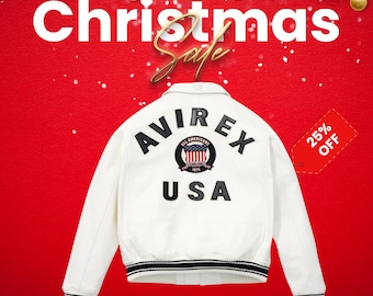 Chaqueta de la firma Avirex USA / Piel de vaca auténtica Avirex / Abrigo artesanal de talla personalizada