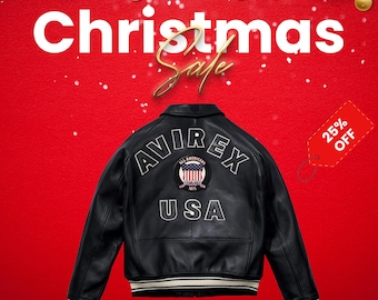 Giacca Avirex in vera pelle fatta a mano / Giacca stile bomber da aviatore / Cappotto in vera pelle di mucca