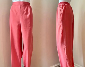 Coral Pink High Waist Pants XL 1980's