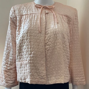 Pink Quilted Textron Bed Jacket M XL image 1