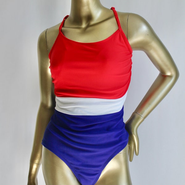 Red White And Blue One Piece Bathing Suit