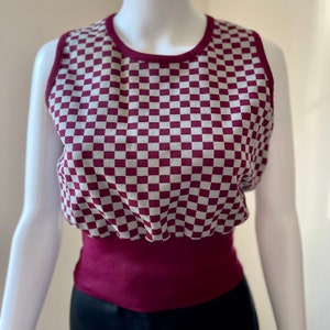 1970's Sleeveless Checked Top XS/S image 1