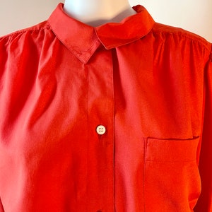 Oversized Red Blouse fits S L 1980's image 2
