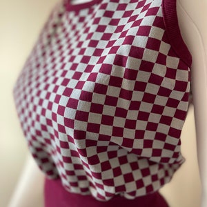 1970's Sleeveless Checked Top XS/S image 2