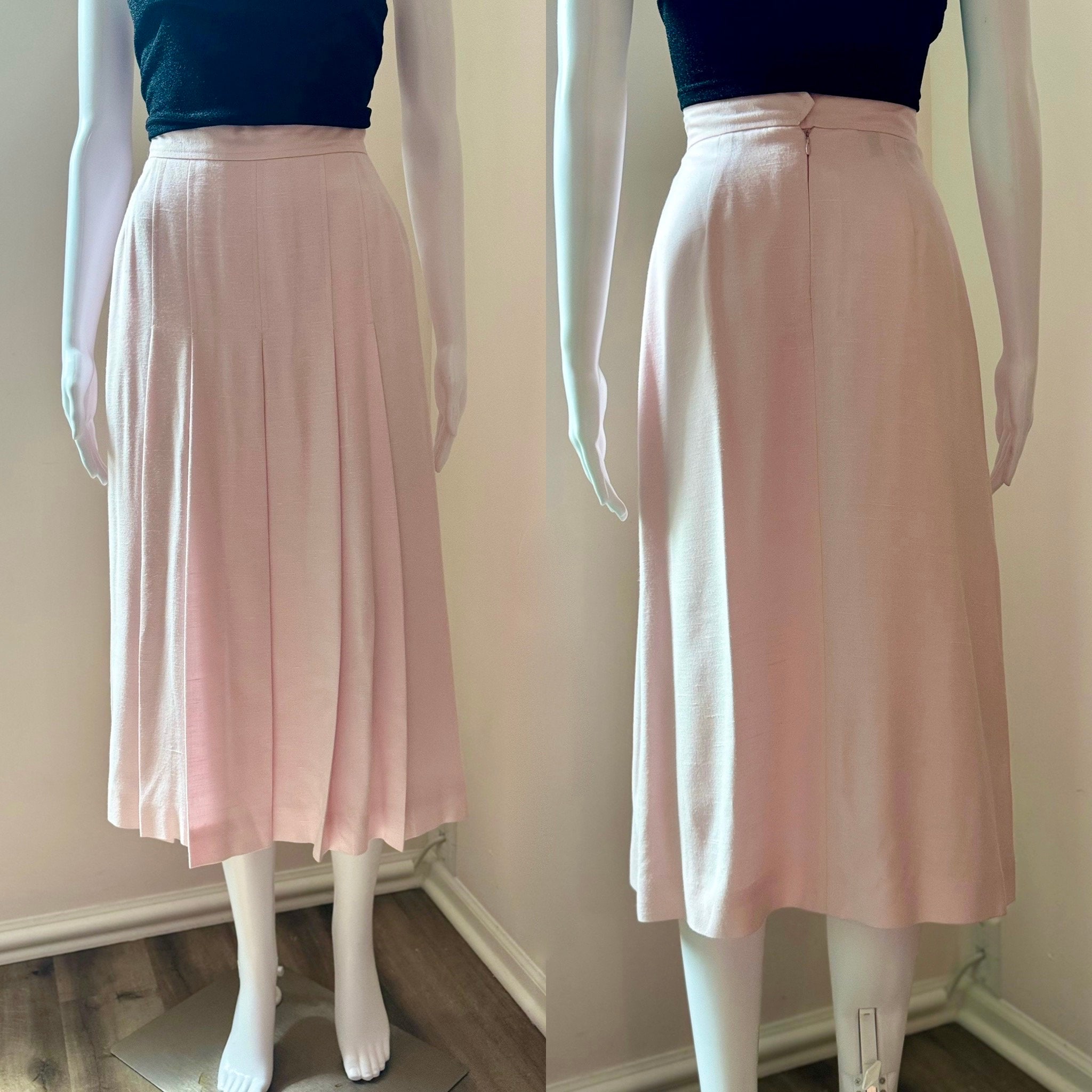 Pretty Pink Pleated Skirt 1970 