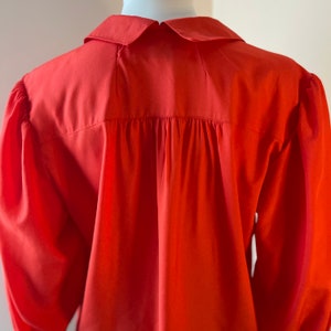 Oversized Red Blouse fits S L 1980's image 6