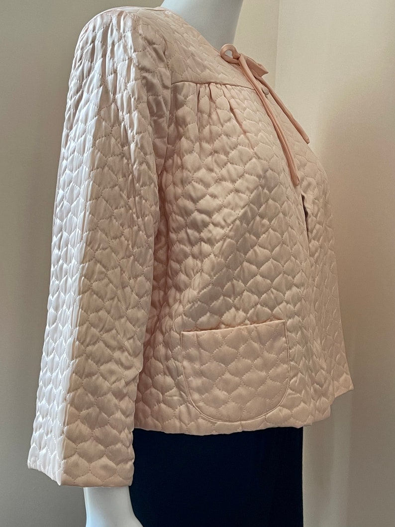 Pink Quilted Textron Bed Jacket M XL image 2