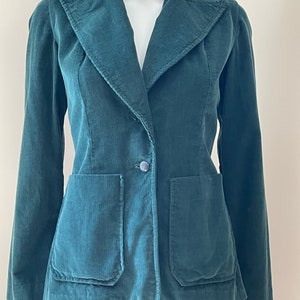 Teal Corduroy Blazer 1970&#39;s Vintage