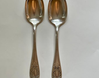 Antique Silver Plate Spoons Set of Two Rockford Silver Plate Company Fair Oaks 1909