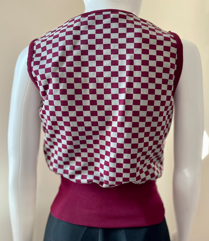 1970's Sleeveless Checked Top XS/S image 3