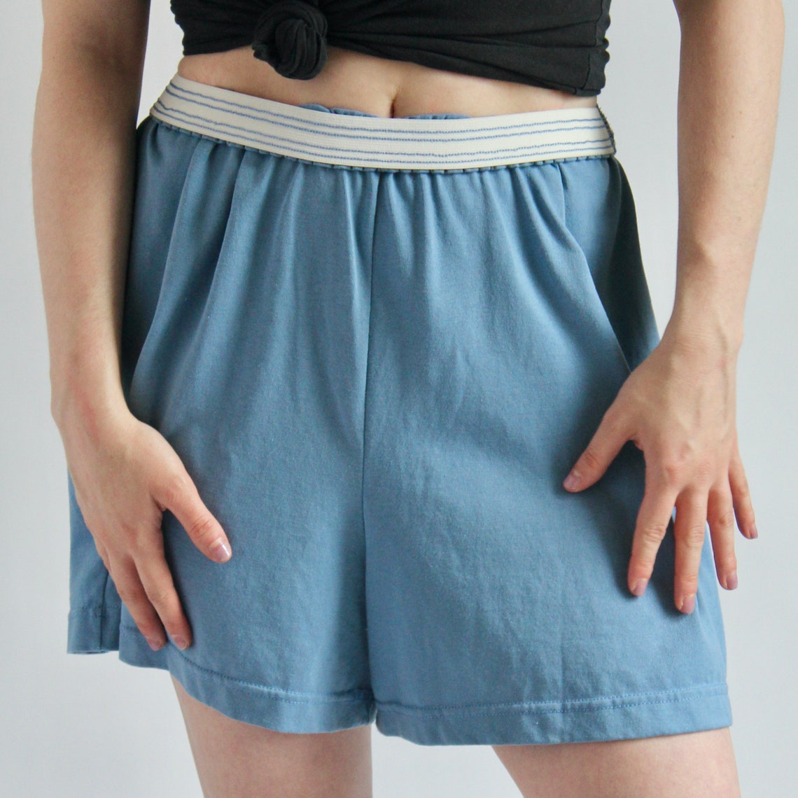 Old School Gym Shorts Powder Blue 15 Rise fits S L Etsy
