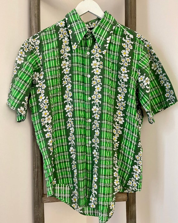 Men's Retro Hawaiian Shirt Cotton Seersucker